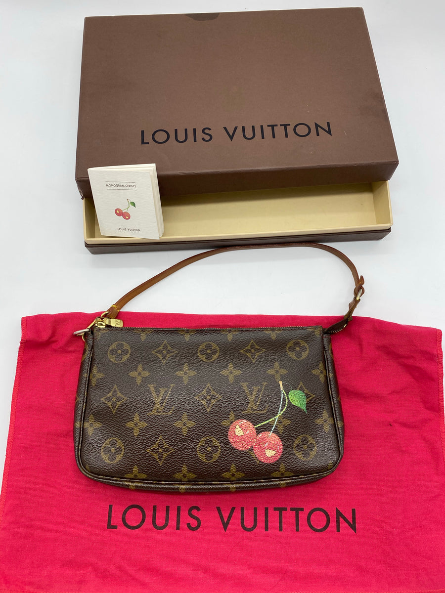 Louis Vuitton Runway Monogram Cerises Red Lizard Pochette Bag. , Lot  #56157
