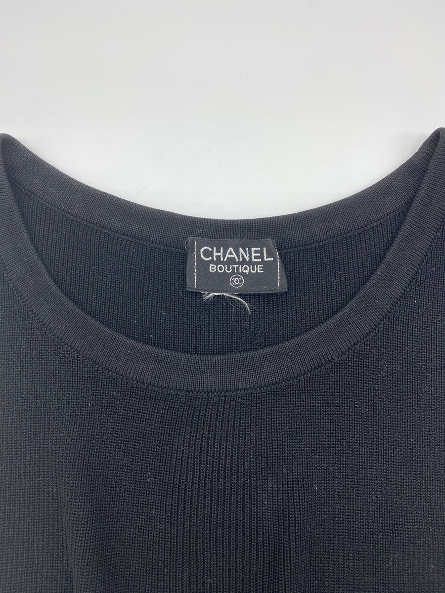 1990s Chanel Rib Knit Cropped Top at 1stDibs  chanel crop top, chanel rib  knit crop top, 1990s chanel crop top