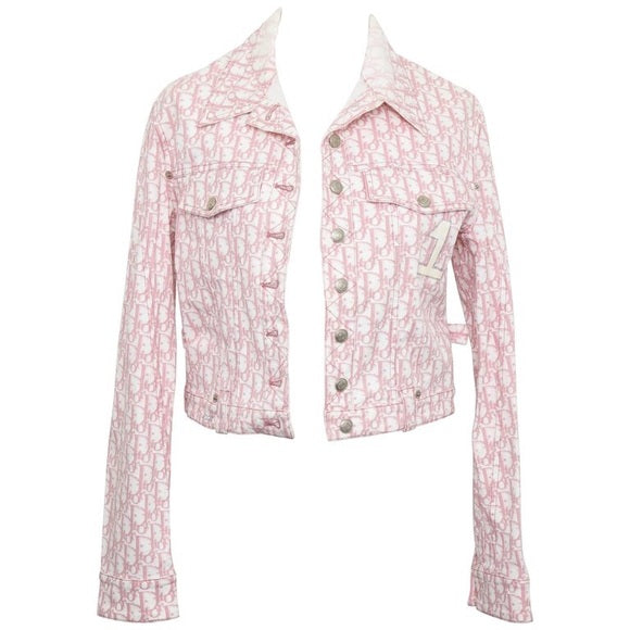 Pink and white dior coat Clearance