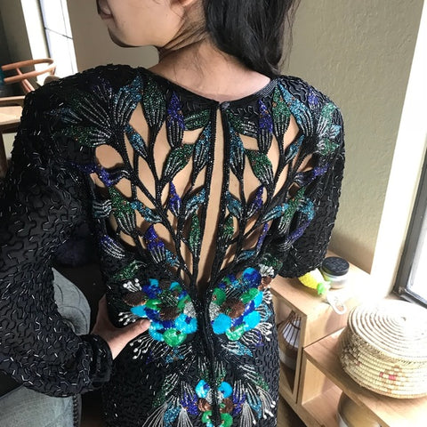 vintage lillie rubin dress Vintage 80,s Riazee Lillie Rubin Silk Dress – Rad Treasures