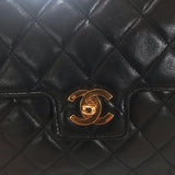 1994 Rare Chanel Quilted Top Handle Flap Bag - Rad Treasures