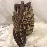 Vintage Handmade Woven Bamboo and Leather Backpack - Rad Treasures
