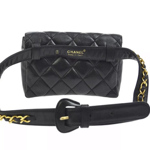 Vintage Chanel Quilted Chain Belted Waist/Bum Bag – Rad Treasures