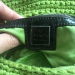 Fendi Small Knit Baguette Bag In Lime Green - Rad Treasures