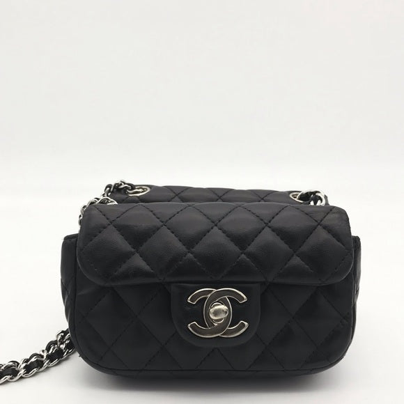 Vintage Chanel Double Mini Quilted Crossbody Bag