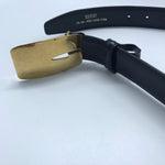 Vintage Black Leather Gucci Belt in Gold Hardware - Rad Treasures
