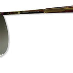 CHANEL Sunglasses Shield Visor Rimless Chain Leather Brown Gold - Rad Treasures