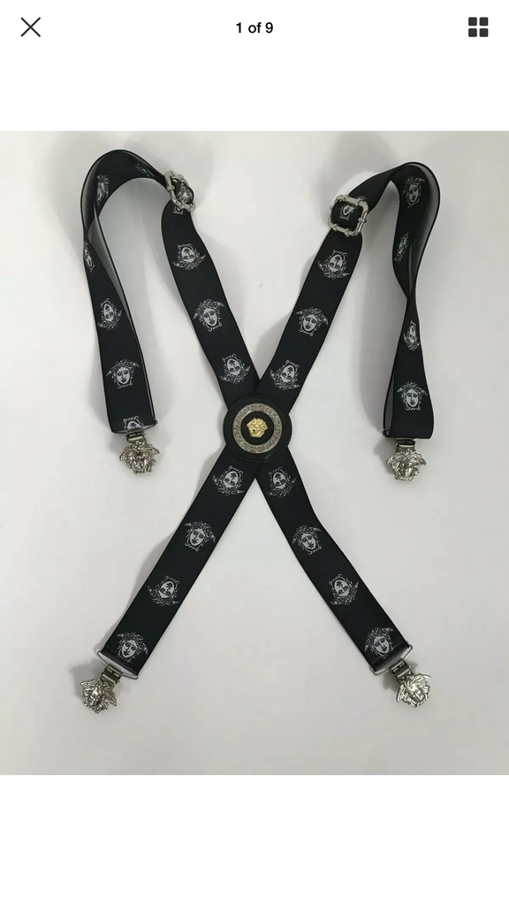 versace vintage suspender Vintage Preloved 90s VERSACE Black versace vintage suspender Vintage Preloved 90s VERSACE Black