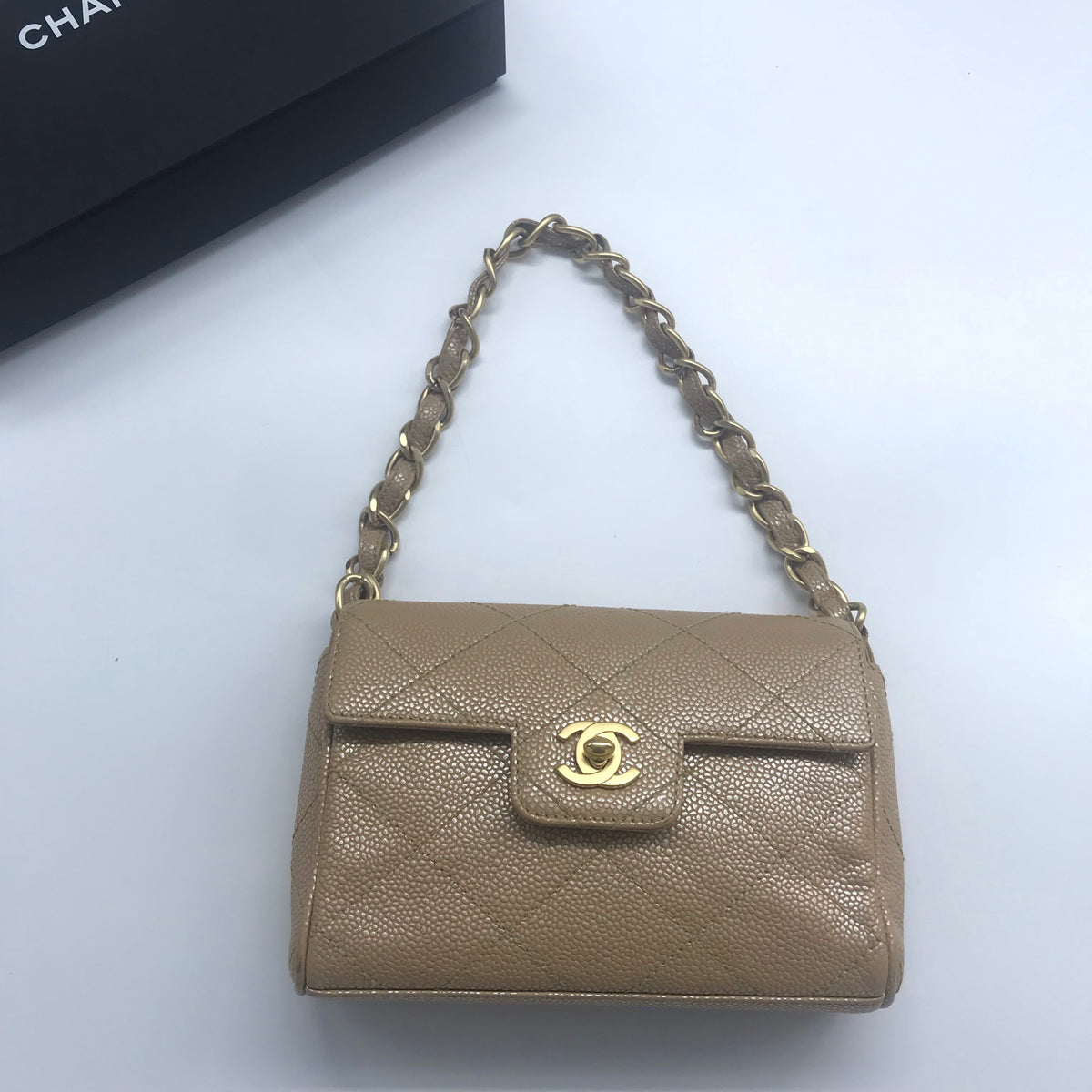 Chanel Vintage CC Quilted Tote Dark Beige Caviar 24K Gold Hardware – Coco  Approved Studio