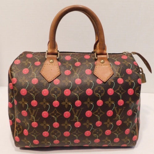 LOUIS VUITTON Cerises Speedy 25 Monogram Canvas Satchel Bag Brown-US