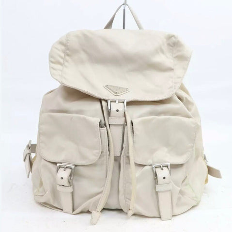 Prada Vela Nylon Backpack in Cream - Rad Treasures
