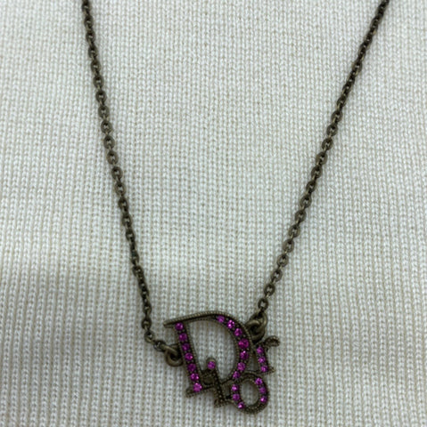Dior Necklace Choker Pink Rhinestones - Rad Treasures