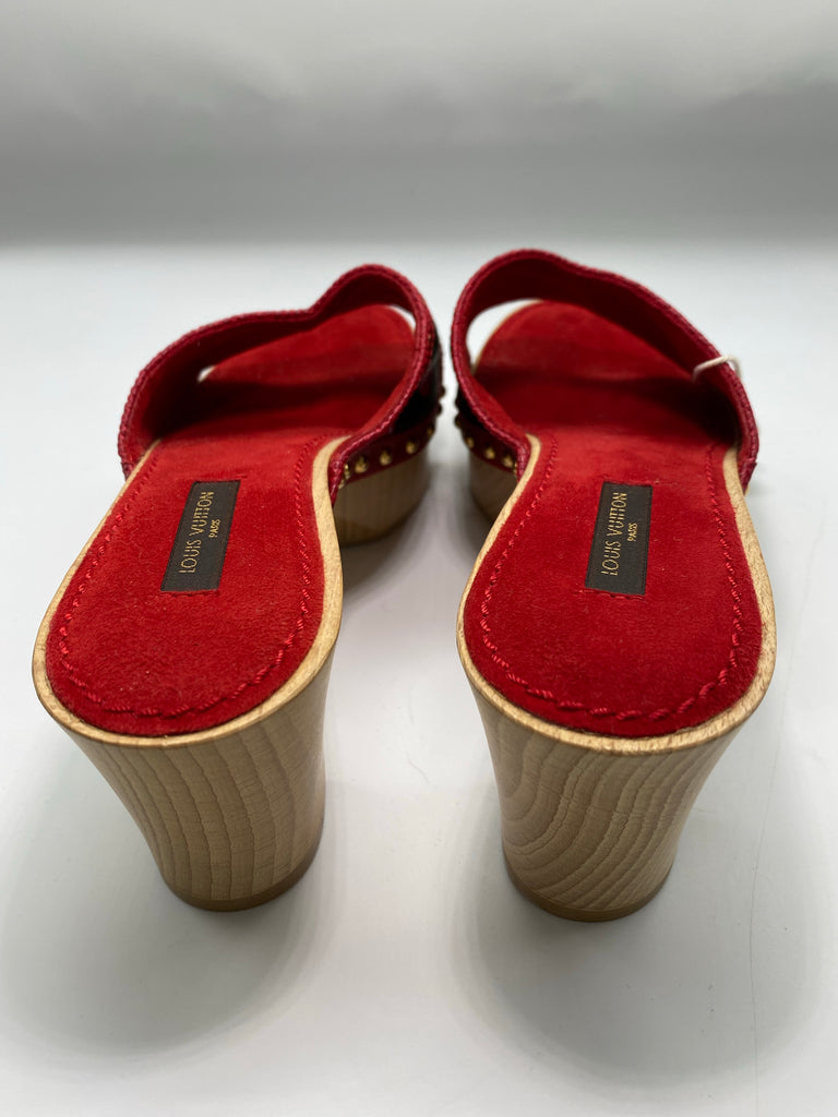Louis Vuitton Takashi Murakami Cerises Cherry Wooden Clog Sandal