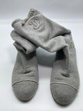 Chanel grey cotton "Sweatshirt" Fabric Boots