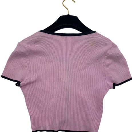 1990s Chanel Rib Knit Cropped Top
