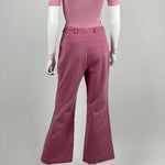 Vintage Chanel Highwaisted Pink Flare Jeans with Quilted Pockets - Rad Treasures